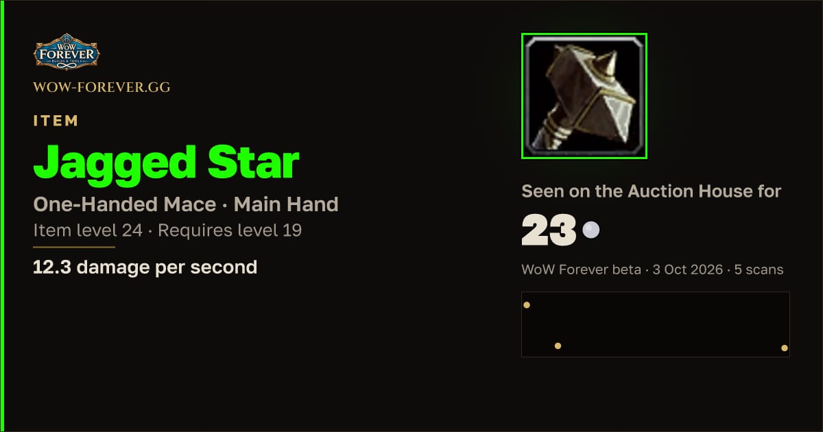 The preview card for Jagged Star