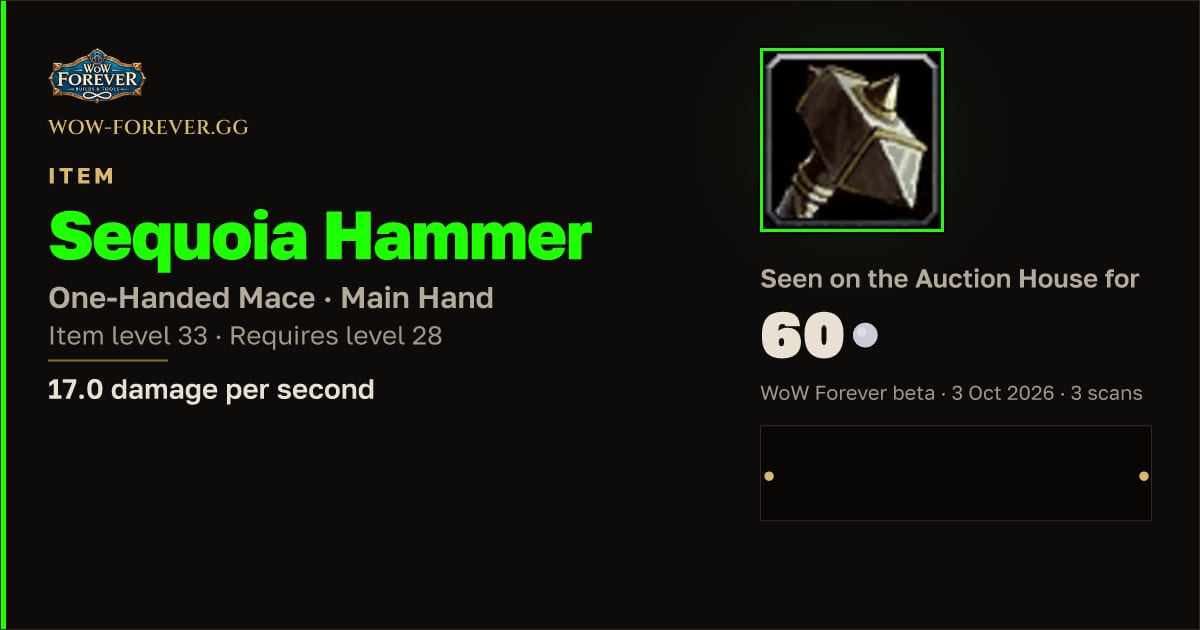 The preview card for Sequoia Hammer