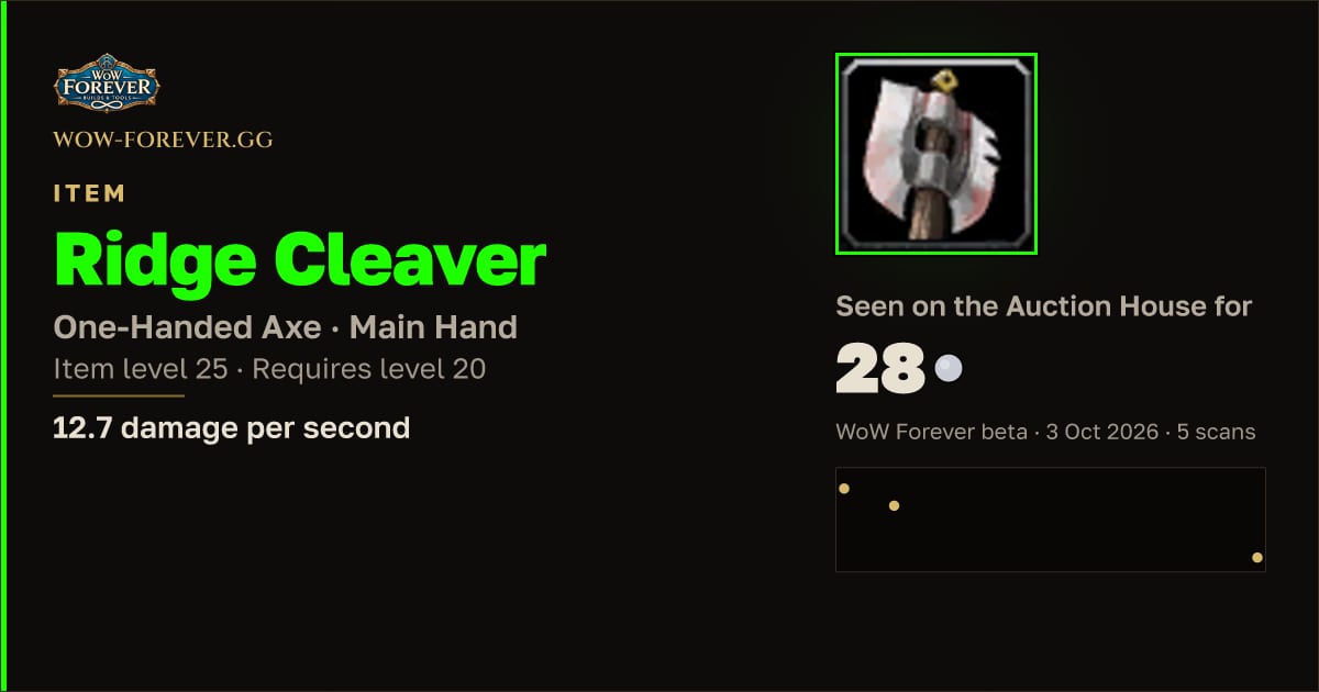 The preview card for Ridge Cleaver