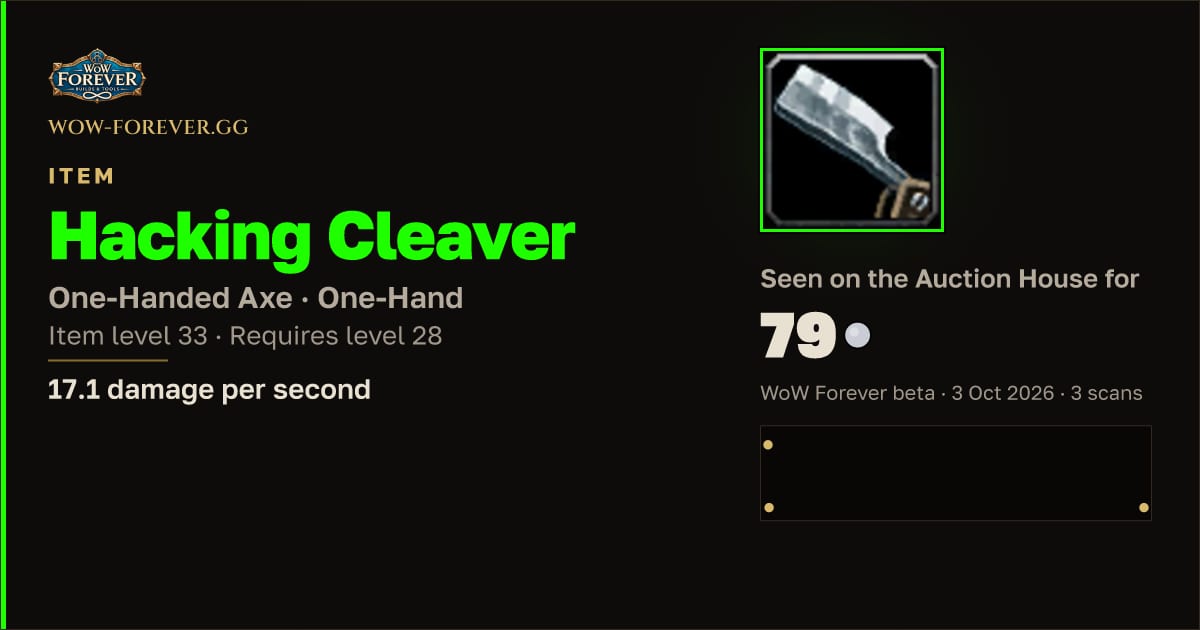The preview card for Hacking Cleaver