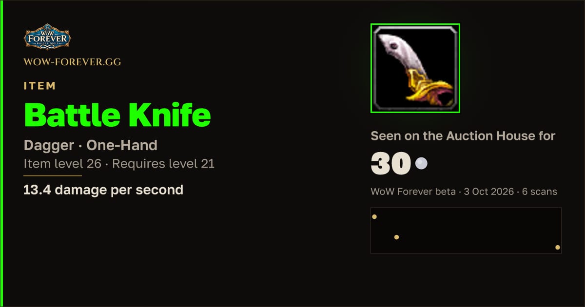 The preview card for Battle Knife