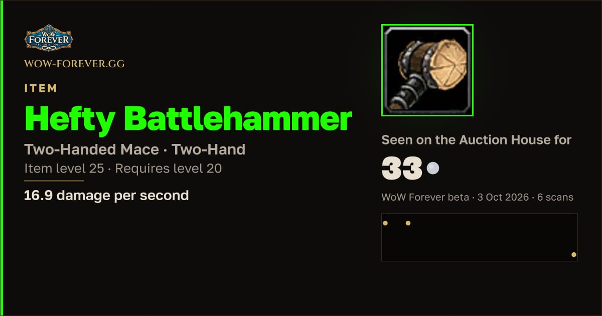 The preview card for Hefty Battlehammer