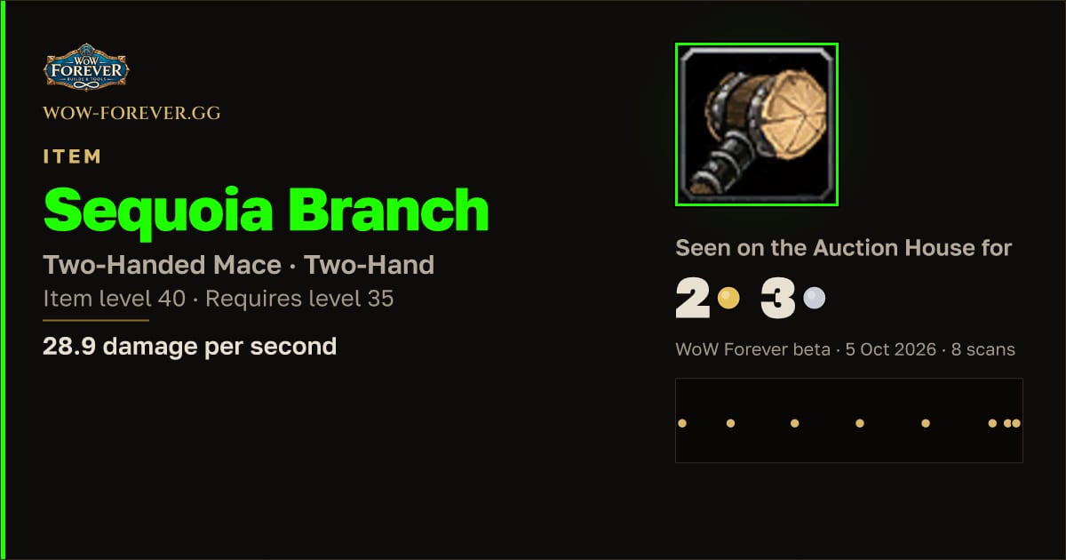 The preview card for Sequoia Branch