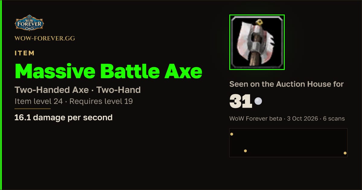 The preview card for Massive Battle Axe