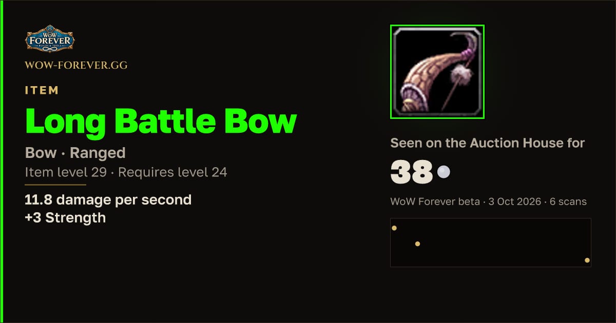 The preview card for Long Battle Bow