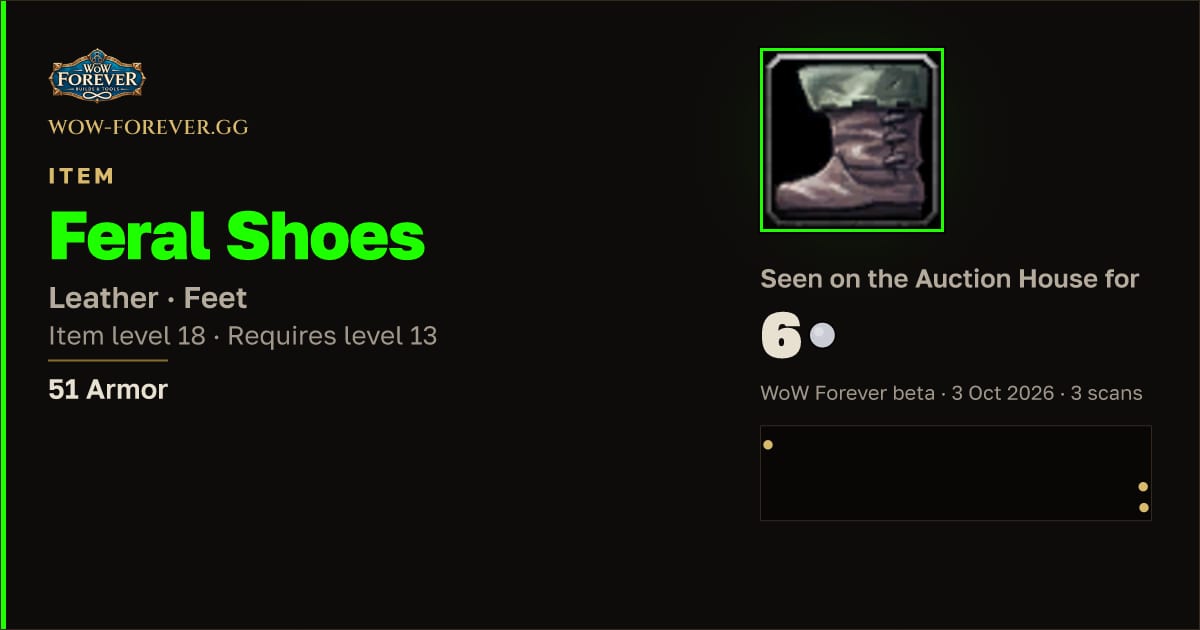 The preview card for Feral Shoes