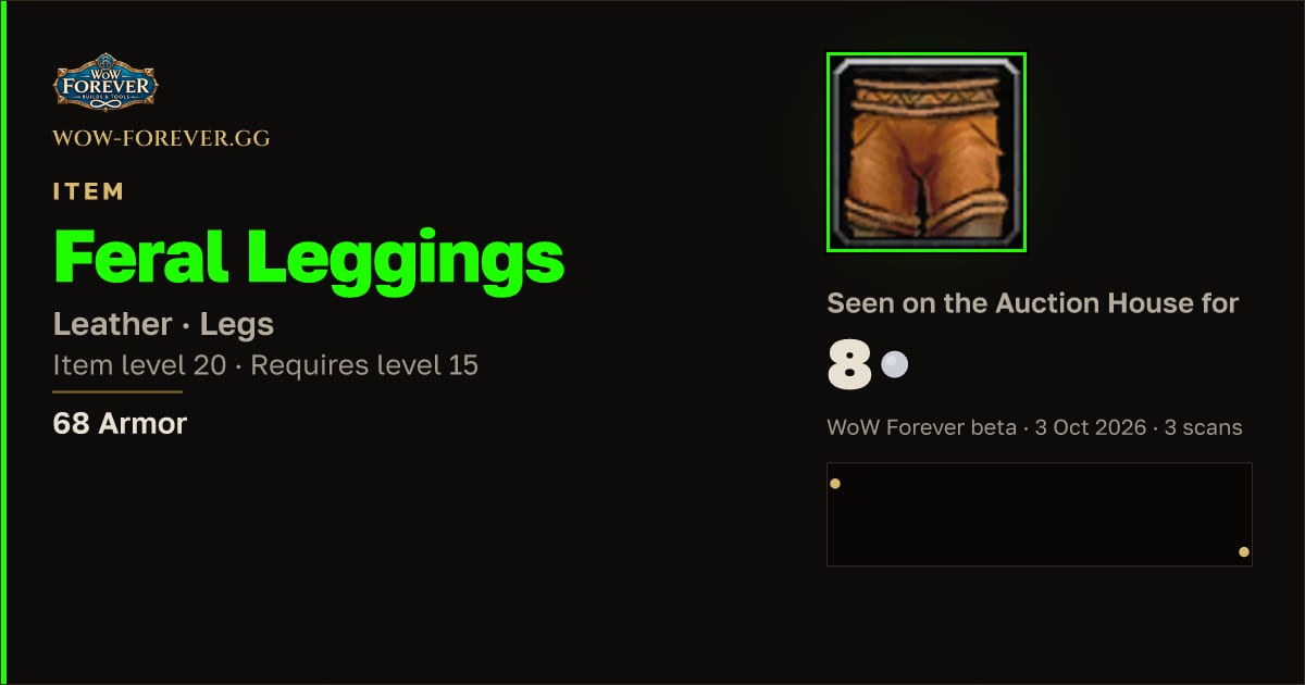 The preview card for Feral Leggings