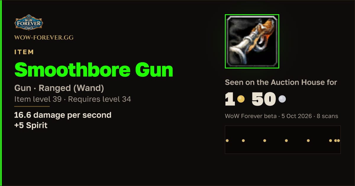 The preview card for Smoothbore Gun