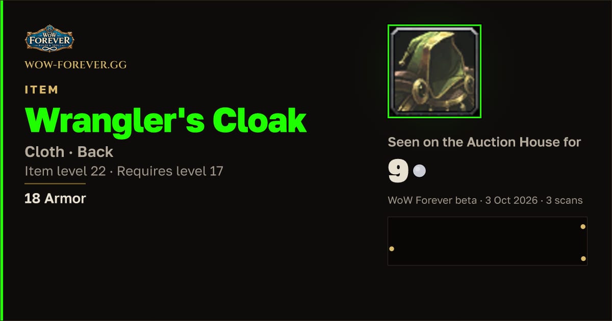The preview card for Wrangler's Cloak