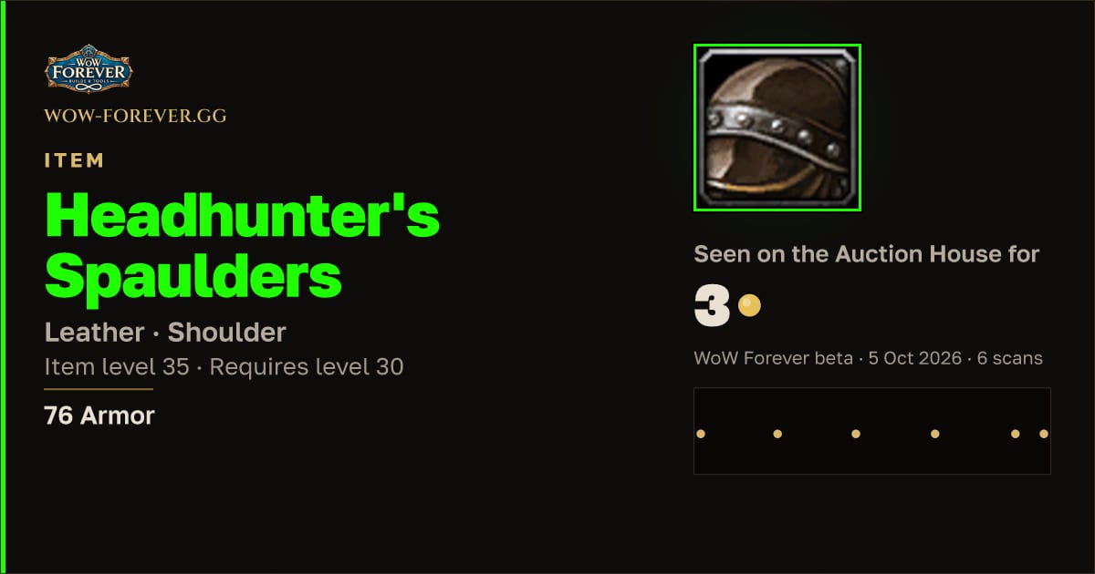The preview card for Headhunter's Spaulders