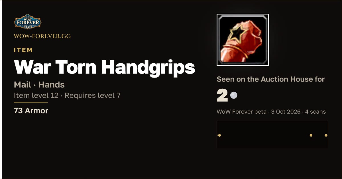 The preview card for War Torn Handgrips