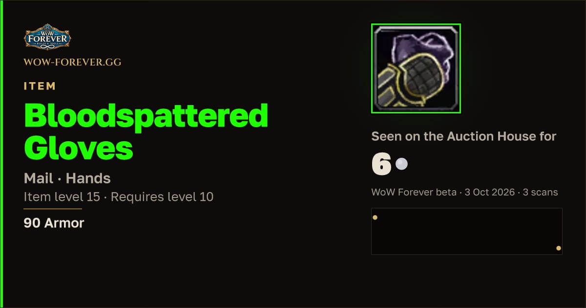 The preview card for Bloodspattered Gloves