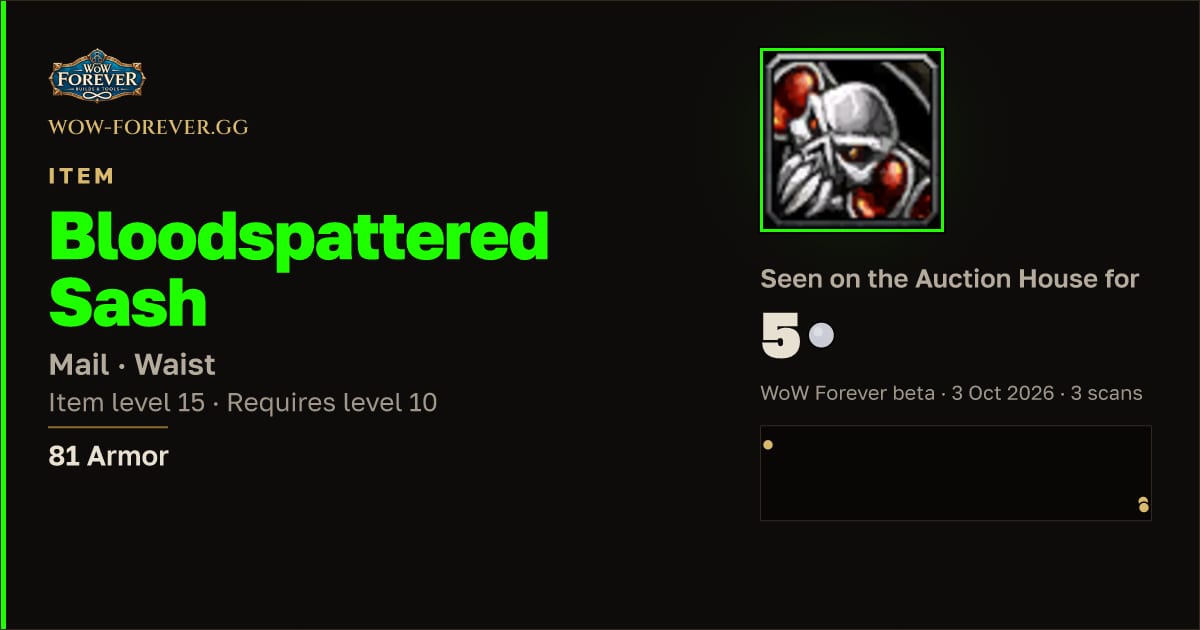 The preview card for Bloodspattered Sash
