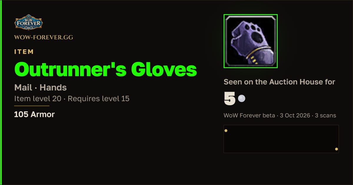 The preview card for Outrunner's Gloves