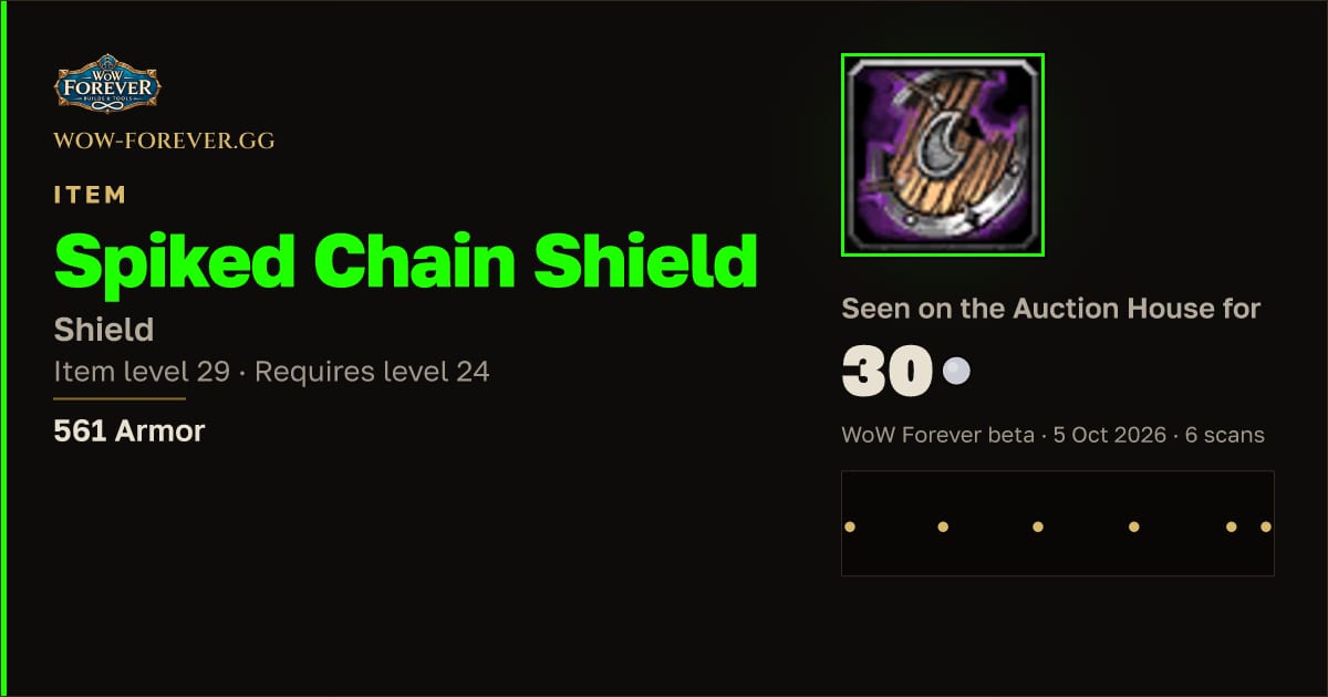The preview card for Spiked Chain Shield