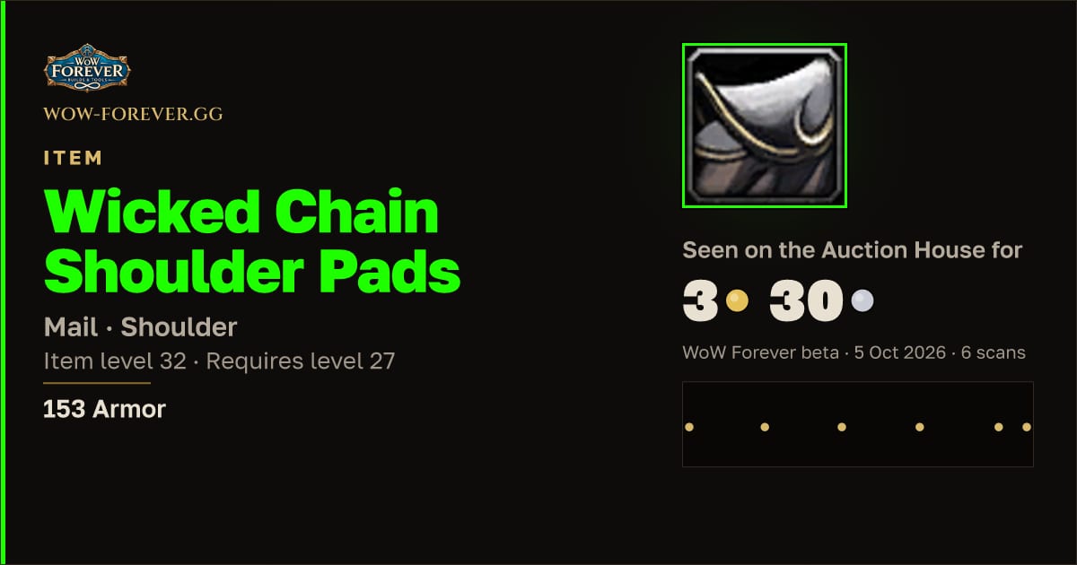The preview card for Wicked Chain Shoulder Pads