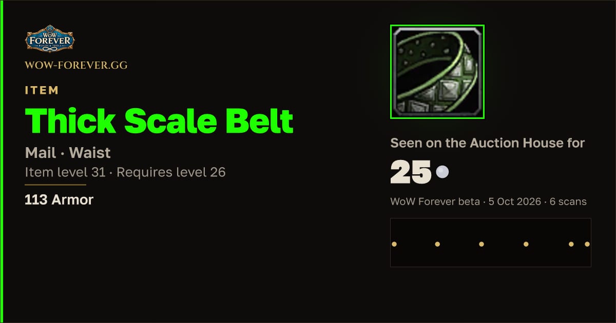 The preview card for Thick Scale Belt