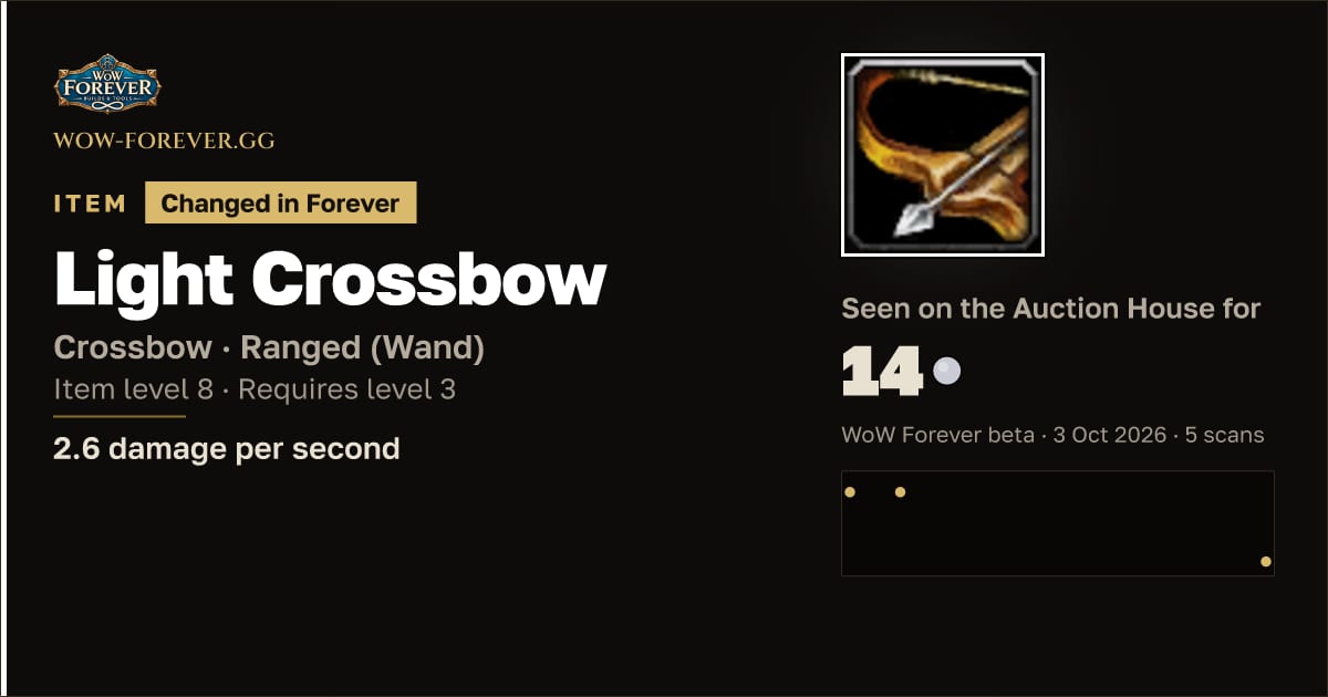 The preview card for Light Crossbow