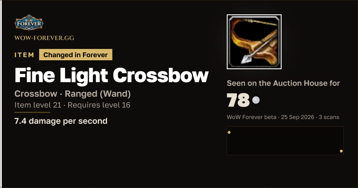 The preview card for Fine Light Crossbow