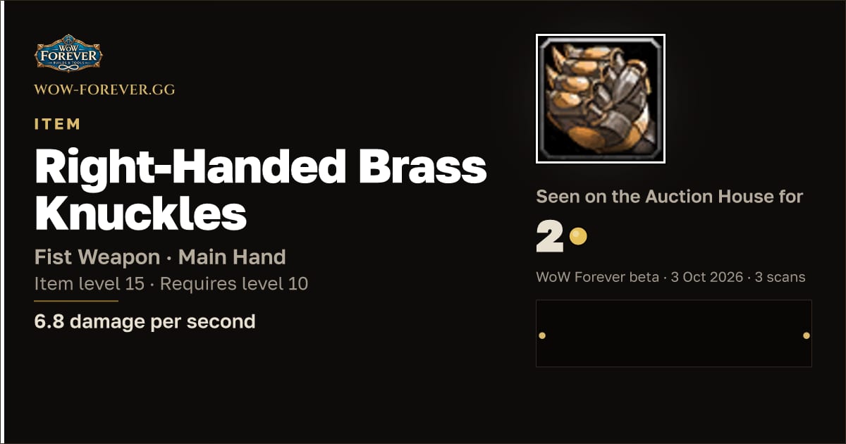 The preview card for Right-Handed Brass Knuckles