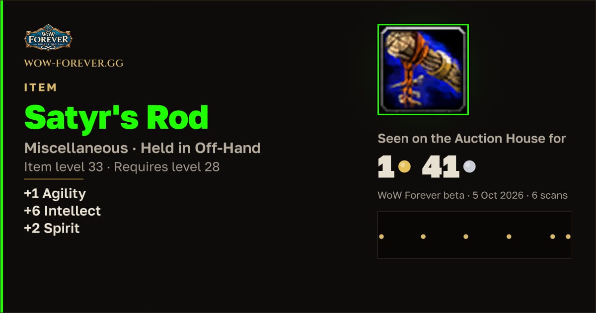The preview card for Satyr's Rod