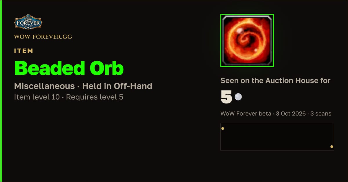 The preview card for Beaded Orb