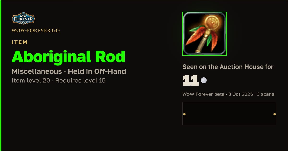 The preview card for Aboriginal Rod