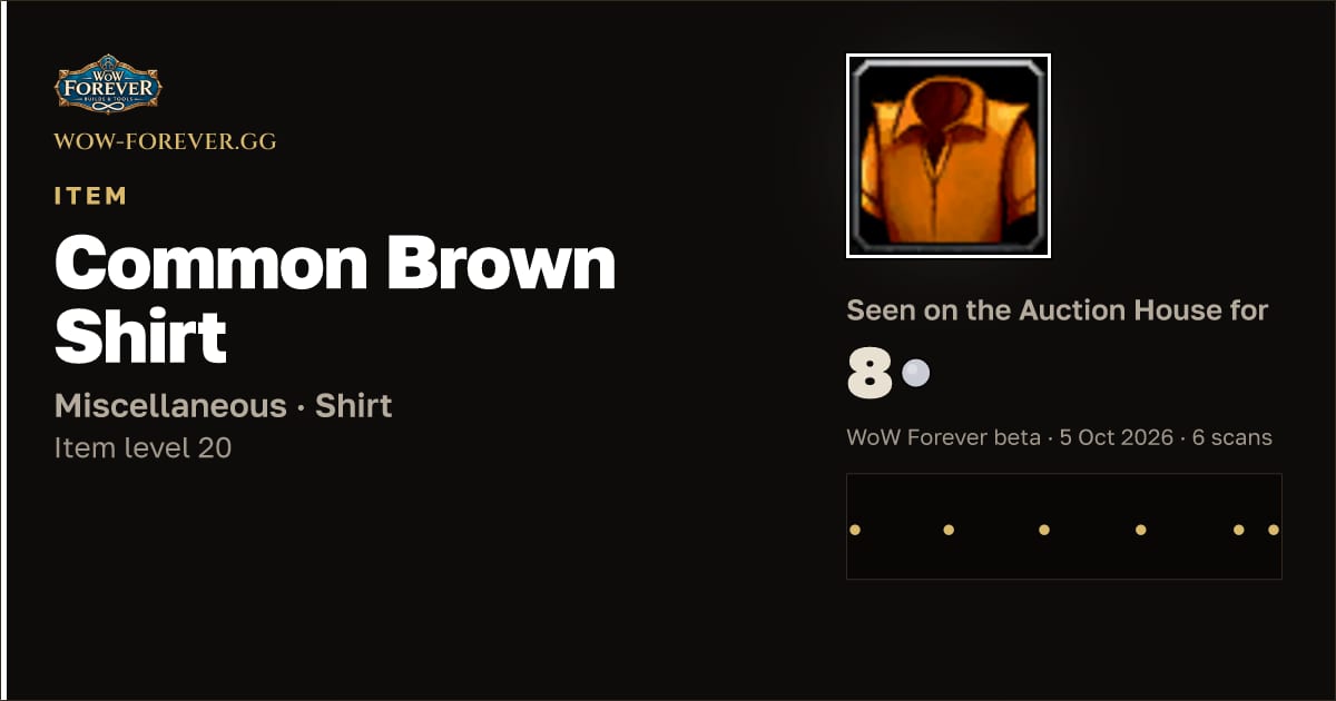 The preview card for Common Brown Shirt
