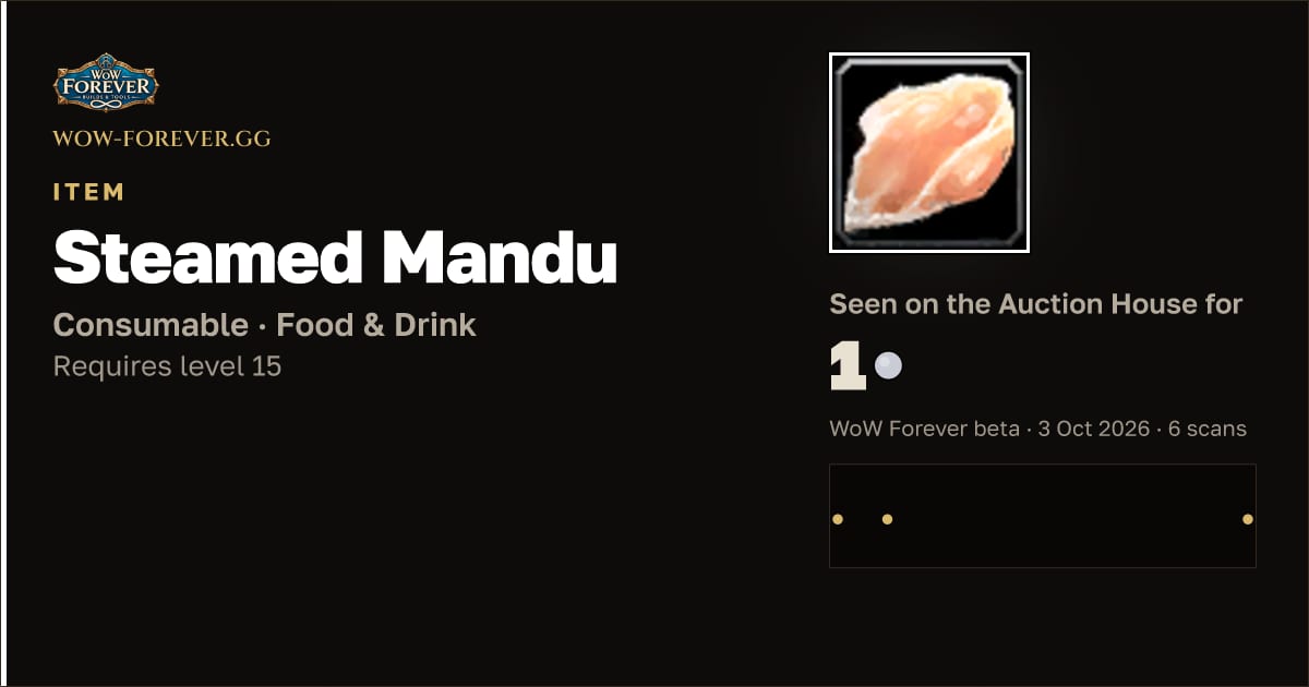The preview card for Steamed Mandu