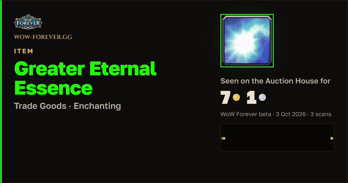 The preview card for Greater Eternal Essence