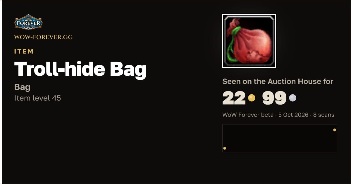 The preview card for Troll-hide Bag