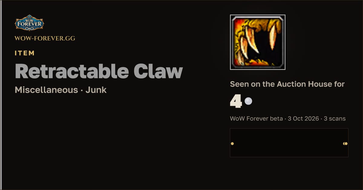 The preview card for Retractable Claw