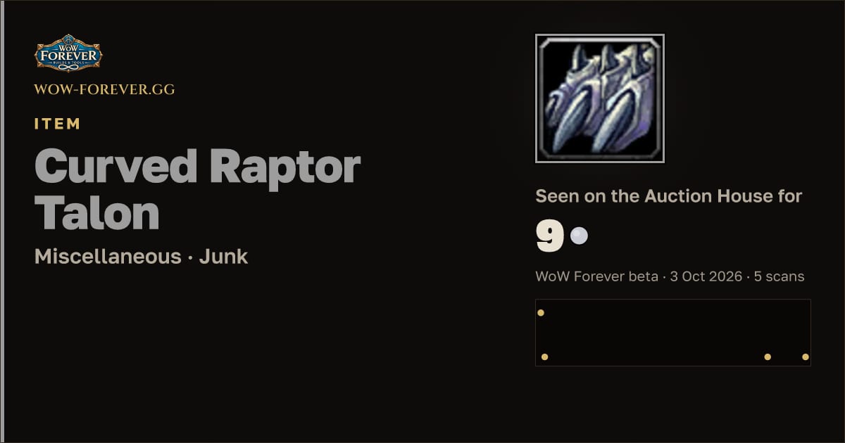 The preview card for Curved Raptor Talon