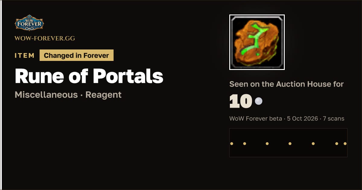 The preview card for Rune of Portals