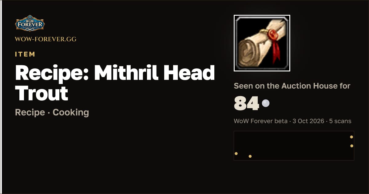 The preview card for Recipe: Mithril Head Trout