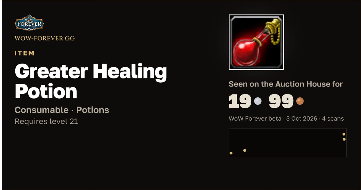 The preview card for Greater Healing Potion