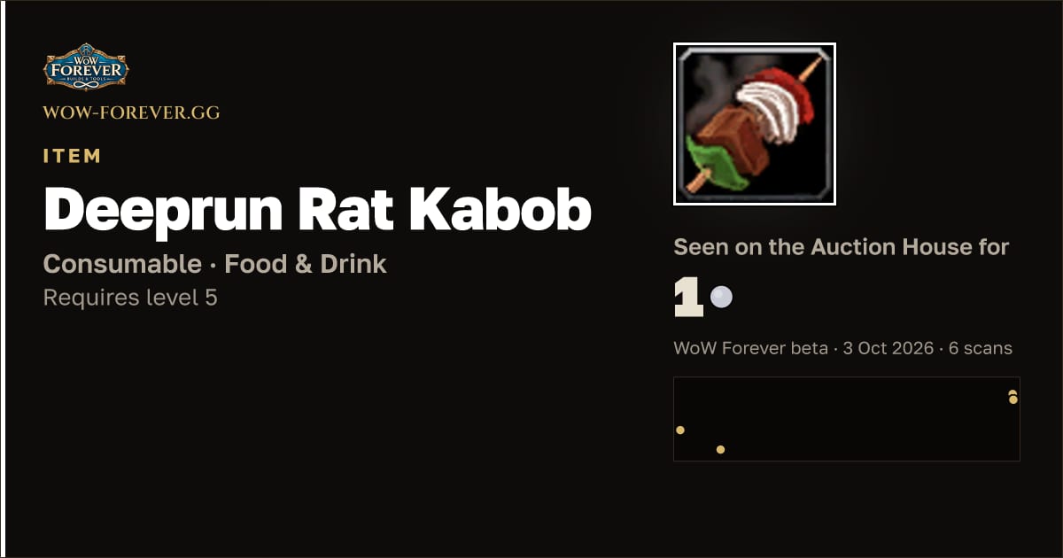 The preview card for Deeprun Rat Kabob
