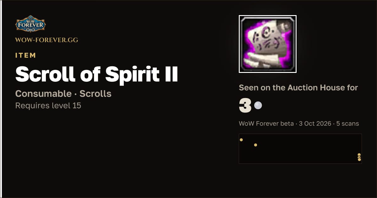 The preview card for Scroll of Spirit II