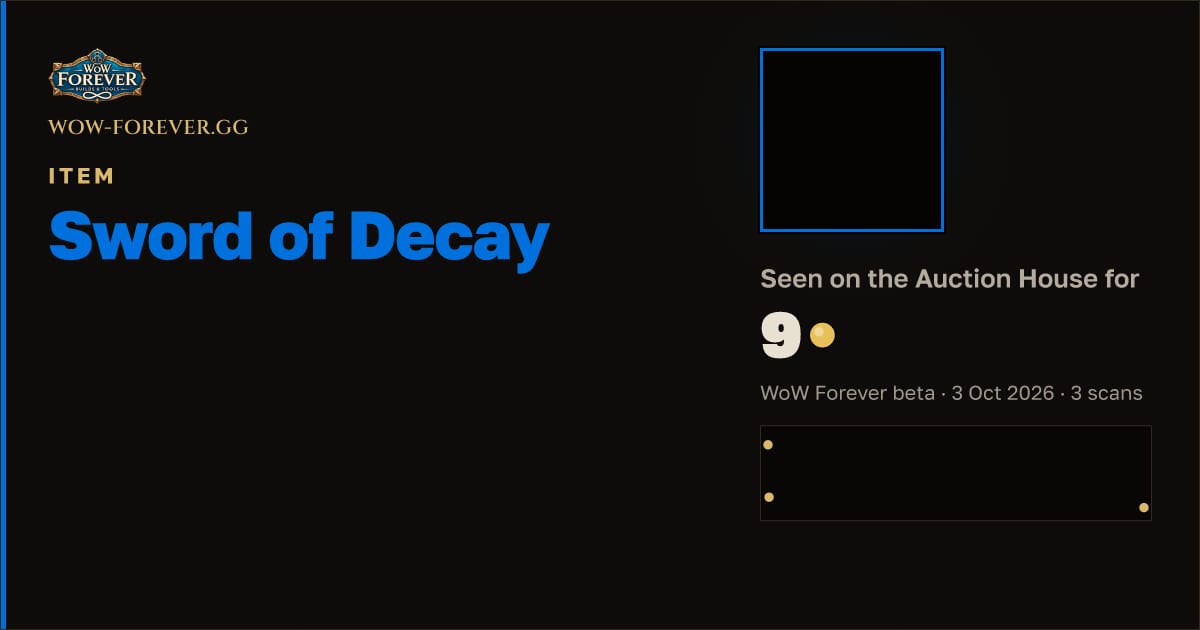 The preview card for Sword of Decay