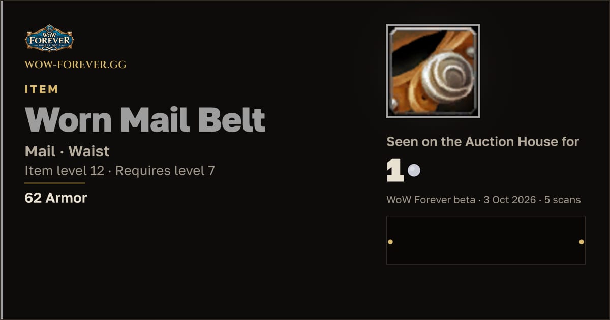 The preview card for Worn Mail Belt