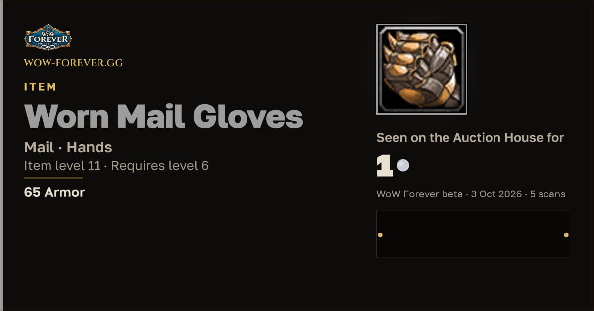 The preview card for Worn Mail Gloves