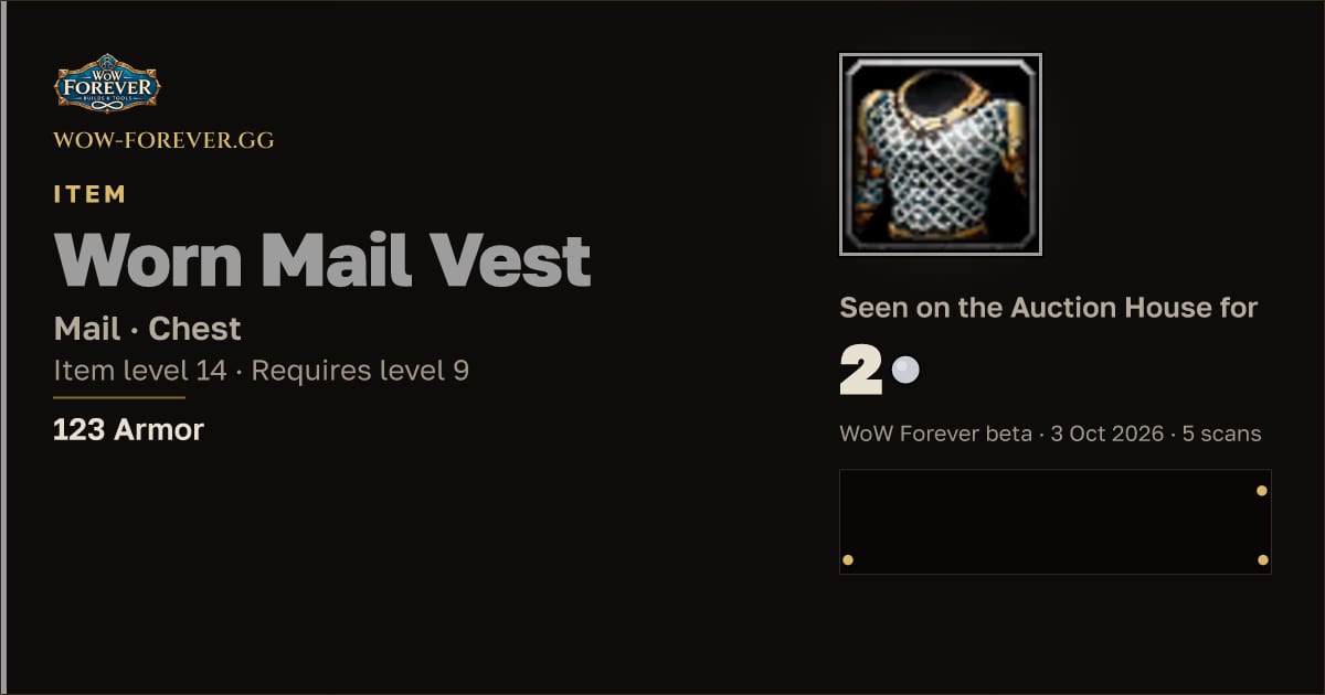 The preview card for Worn Mail Vest