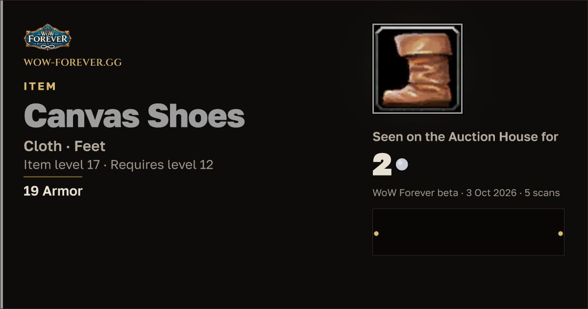 The preview card for Canvas Shoes