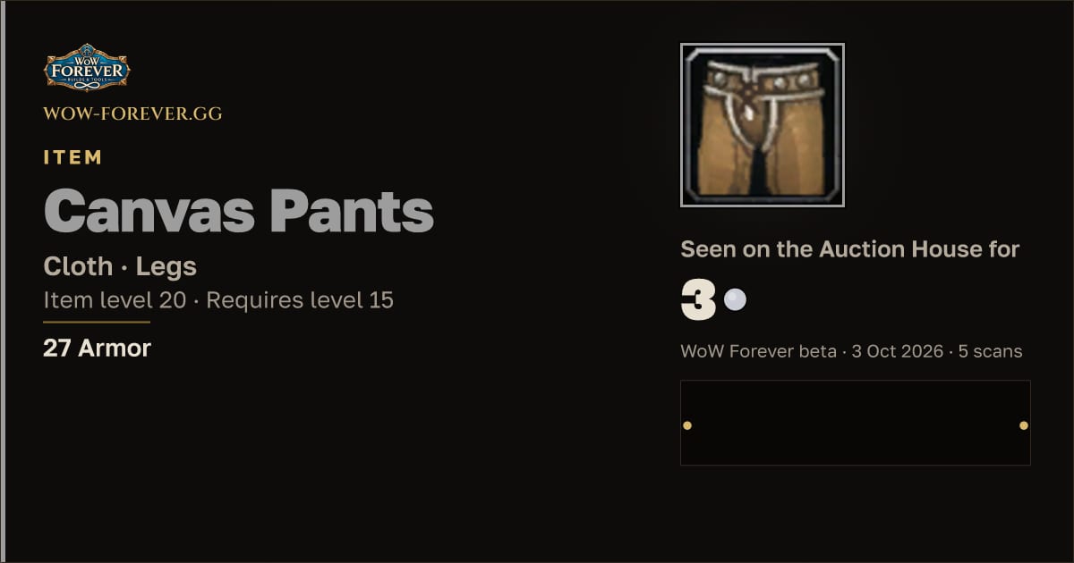The preview card for Canvas Pants
