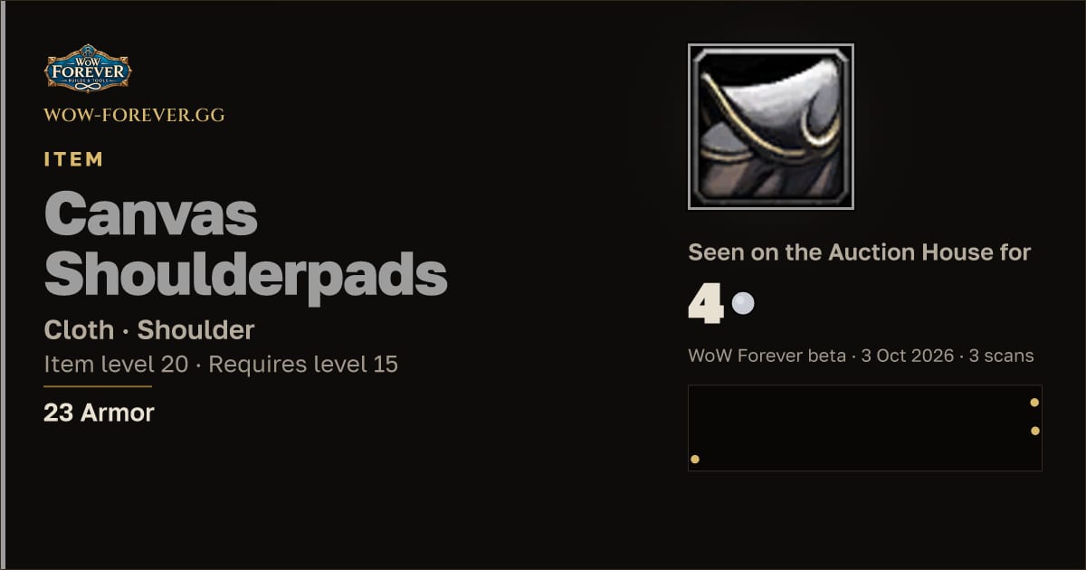 The preview card for Canvas Shoulderpads
