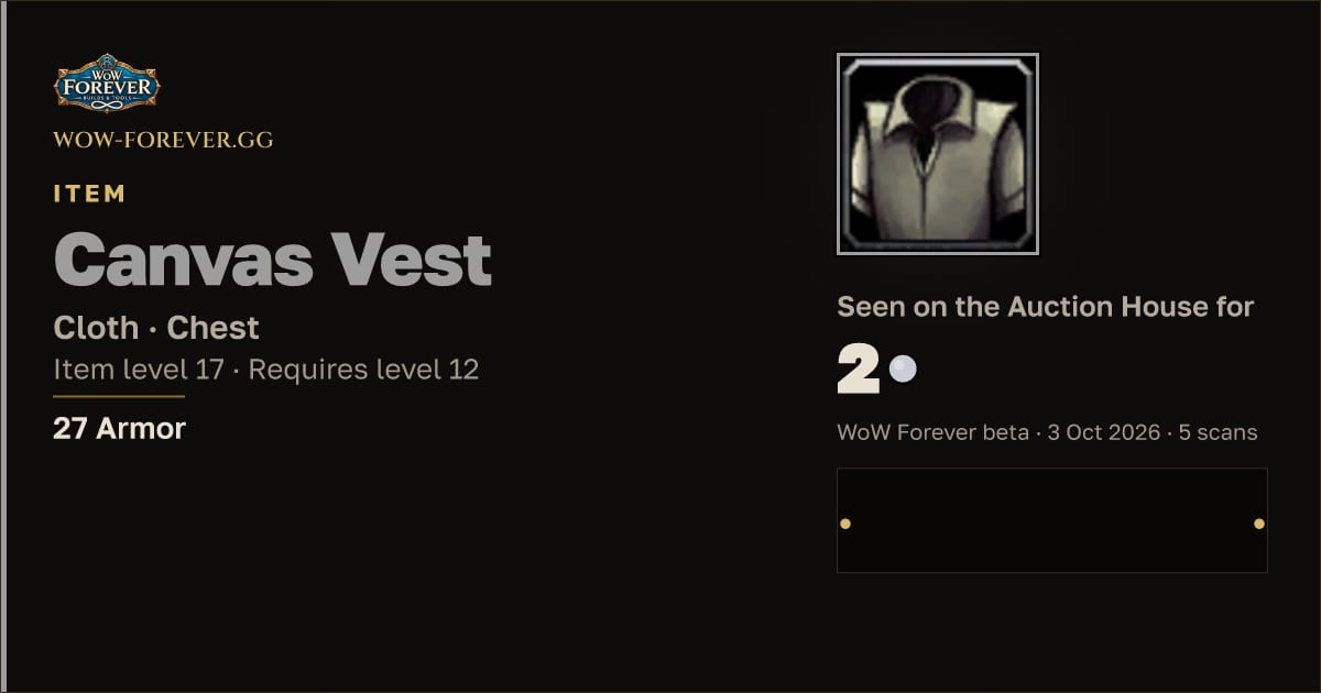 The preview card for Canvas Vest