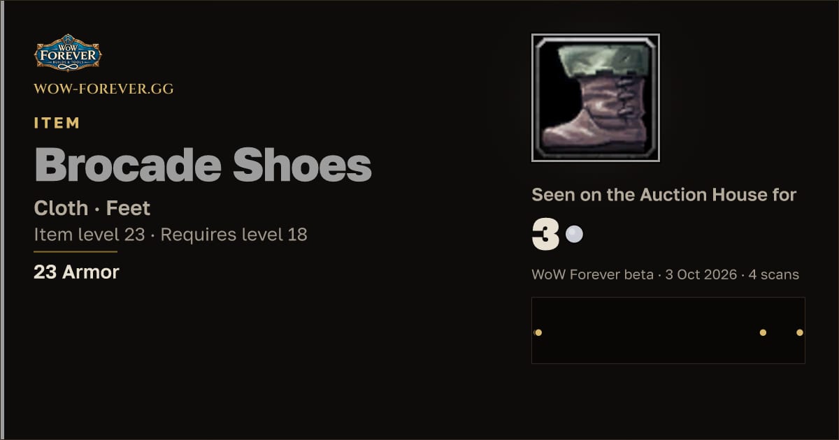 The preview card for Brocade Shoes