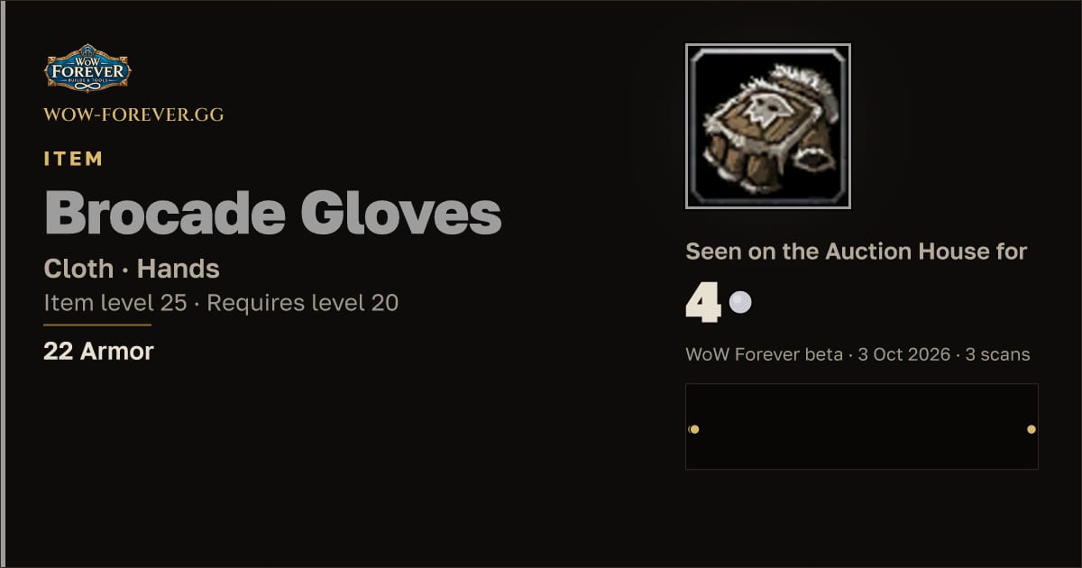 The preview card for Brocade Gloves