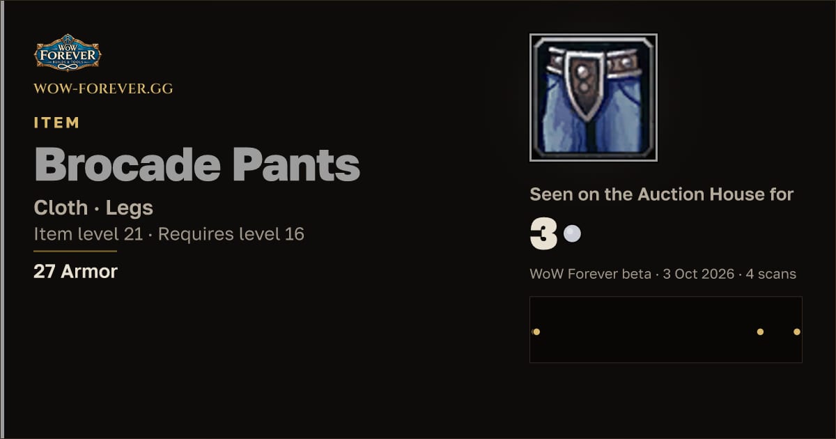 The preview card for Brocade Pants