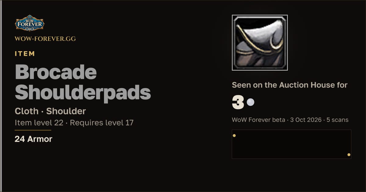 The preview card for Brocade Shoulderpads